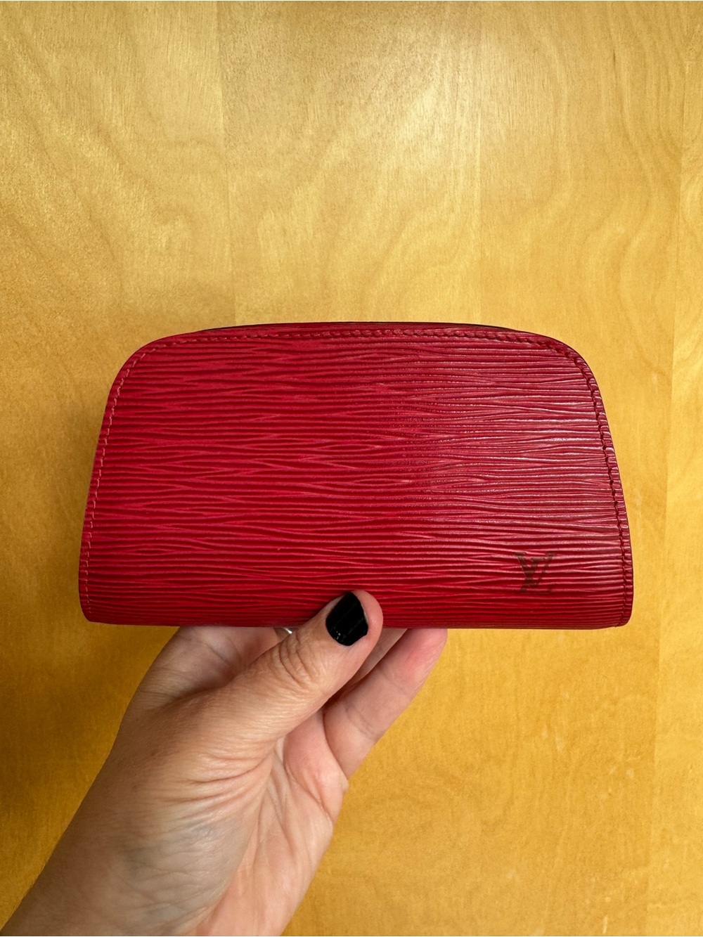 Louis Vuitton Red Epi Leather Cosmetic Case